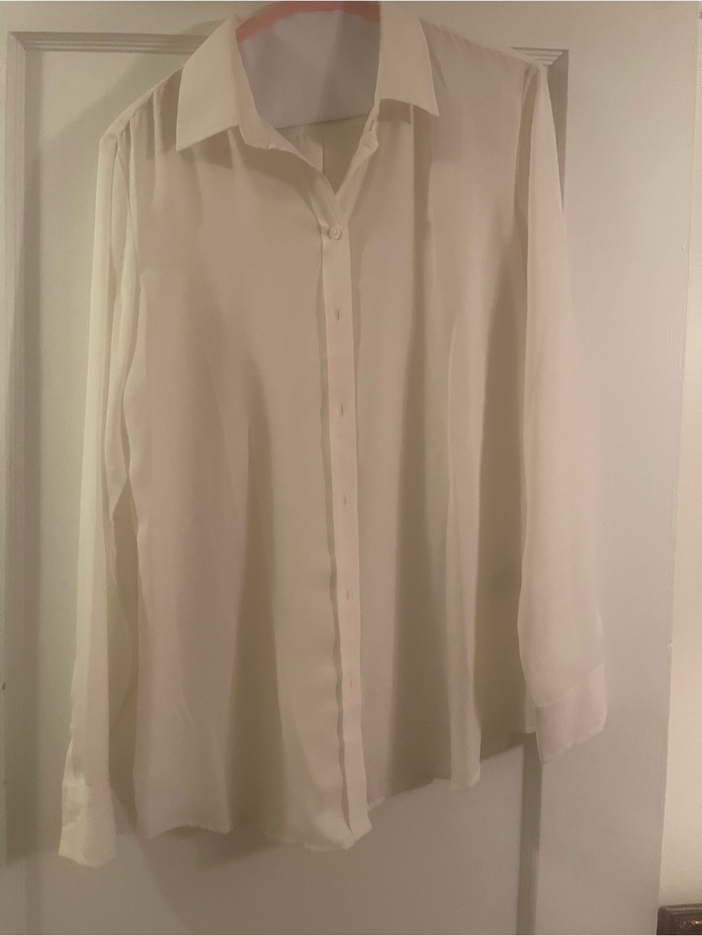 Banana Republic Cream Long-Sleeve Dress Shirt button down
